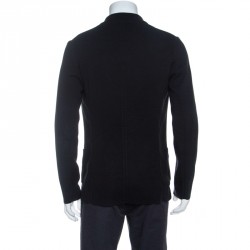 Pre Owned Louis Vuitton Black Knit Two Buttoned Blazer S