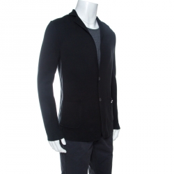 Pre Owned Louis Vuitton Black Knit Two Buttoned Blazer S