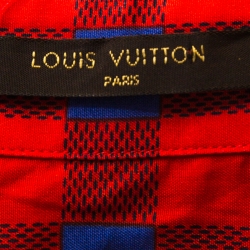 Louis Vuitton Red and Blue Masai Check Short Sleeve Shirt M