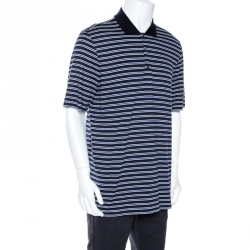Louis Vuitton Dark Blue Striped Stretch Cotton Polo T-Shirt XXL Louis  Vuitton | The Luxury Closet