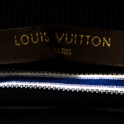 Louis Vuitton Dark Blue Striped Stretch Cotton Polo T-Shirt XXL Louis Vuitton | TLC