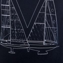 Louis Vuitton Navy Blue Sailboat Print Cotton Sweatshirt M