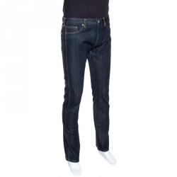 مملوكة مسبقًا Louis Vuitton Dark Blue Denim Straight Leg Jeans L