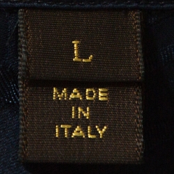 مملوكة مسبقًا Louis Vuitton x Supreme Navy Blue Monogram Jacquard Satin Pajama Shirt L