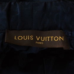 Pre Owned Louis Vuitton x Supreme Navy Blue Monogram Jacquard Satin Pajama Pants XL