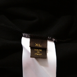 Louis Vuitton Black Cotton Damier Ebene Pocket Patch T Shirt XL