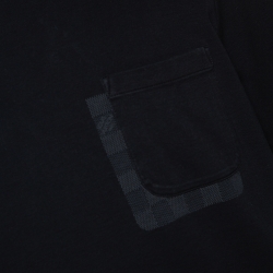 Louis Vuitton Black Cotton Damier Ebene Pocket Patch T Shirt XL