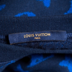 Louis Vuitton Blue Monogram Jacquard Wool Blend Sweatshirt M