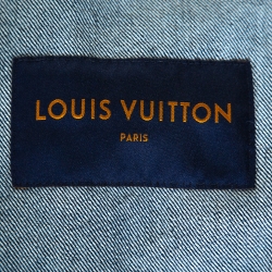 مملوكة مسبقًا Louis Vuitton Navy Blue Monogram Print Denim Jacket XXL