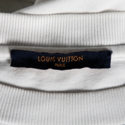 Pre Owned Louis Vuitton White Cotton Inside Out Long Sleeve Crew Neck T-Shirt S 
