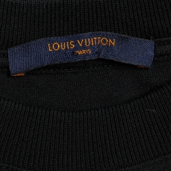 Pre Owned Louis Vuitton Black Cotton Jacquard Velour Satellite Motif T-Shirt XL