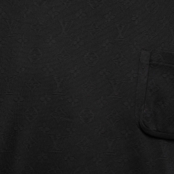 Pre Owned Louis Vuitton Black Monogram Jacquard Cotton Crewneck T-Shirt M