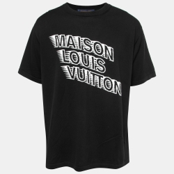 Louis Vuitton Off White Cotton Jacquard Velour Spaceman Motif T-Shirt M