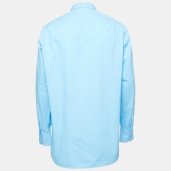 Louis Vuitton Sky Blue Pocket Detail Button Front Shirt L