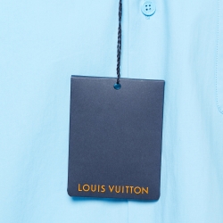 Louis Vuitton Sky Blue Pocket Detail Button Front Shirt L