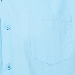 Louis Vuitton Sky Blue Pocket Detail Button Front Shirt L