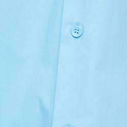 Louis Vuitton Sky Blue Pocket Detail Button Front Shirt L