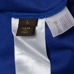 Pre Owned Louis Vuitton Blue Cotton Pique Polo T-Shirt L