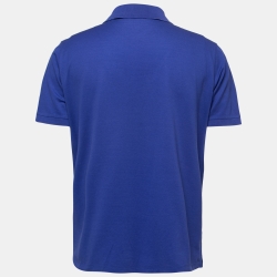 Pre Owned Louis Vuitton Blue Cotton Pique Polo T-Shirt L