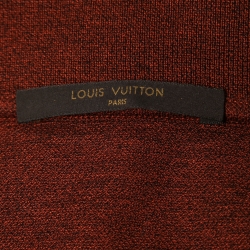 Pre Owned Louis Vuitton Brown Melange Cotton Polo T-Shirt S