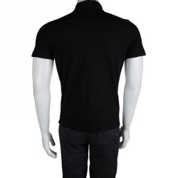 مملوكة مسبقًا تي شيرت بولو لوي فيتون تريكو نقشة شمع عسل أسود S