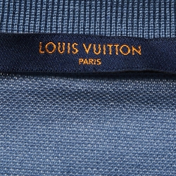 Pre Owned Louis Vuitton Blue Cotton Pique Polo T-Shirt 4XL