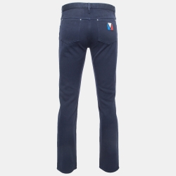 Pre Owned Louis Vuitton Navy Blue Denim Jeans M Waist 30"