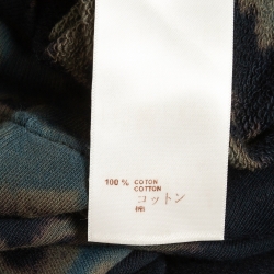 Pre Owned Louis Vuitton Navy Blue Tie Dye Cotton Round Neck Sweatshirt L