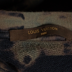 Pre Owned Louis Vuitton Navy Blue Tie Dye Cotton Round Neck Sweatshirt L