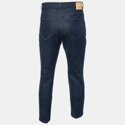 Pre Owned Louis Vuitton Dark Blue Denim Regular Fit Jeans L/Waist 36"