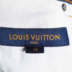 Pre Owned Louis Vuitton Dark Blue Denim Regular Fit Jeans L/Waist 36"