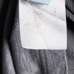 Pre Owned Louis Vuitton Grey Cotton & Silk V Detail Crew Neck T-Shirt XXL