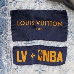 Louis Vuitton X NBA Blue Monogram Denim Hooded Jacket XS
