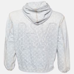 Louis Vuitton X NBA Blue Monogram Denim Hooded Jacket XS
