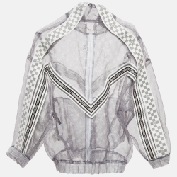Louis Vuitton Grey Monogram Organza Track Jacket S