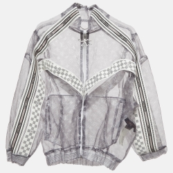 Louis Vuitton Grey Monogram Organza Track Jacket S