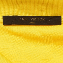 Pre Owned Louis Vuitton Yellow Patterned Cotton Knit Polo T-shirt 5L