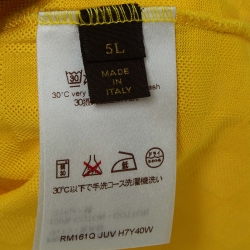 Pre Owned Louis Vuitton Yellow Patterned Cotton Knit Polo T-shirt 5L