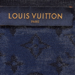 Louis Vuitton Black & Blue Monogram Print Wool Blend Sweater L