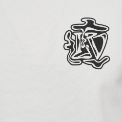 Louis Vuitton Off White Smoke Logo Print Cotton T-Shirt S