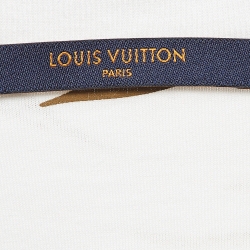 Louis Vuitton White/Blue Leaf Print Cotton T-Shirt M