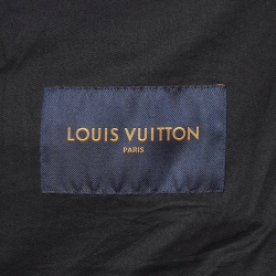 Pre Owned Louis Vuitton Black Monogram Patterned Leather Cargo Jacket XXL