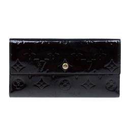 Pre Owned Louis Vuitton Amarante Monogram Vernis Sarah Wallet