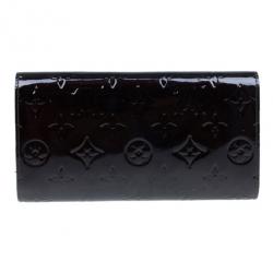 Pre Owned Louis Vuitton Amarante Monogram Vernis Sarah Wallet