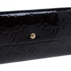 Pre Owned Louis Vuitton Amarante Monogram Vernis Sarah Wallet