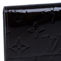 Pre Owned Louis Vuitton Amarante Monogram Vernis Sarah Wallet