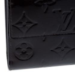 Pre Owned Louis Vuitton Amarante Monogram Vernis Sarah Wallet