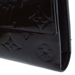 Pre Owned Louis Vuitton Amarante Monogram Vernis Sarah Wallet