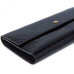 Pre Owned Louis Vuitton Amarante Monogram Vernis Sarah Wallet