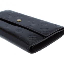 Pre Owned Louis Vuitton Amarante Monogram Vernis Sarah Wallet